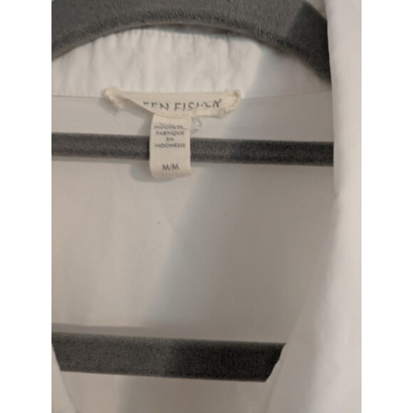 Eileen Fisher Cotton Poplin Shirt M Collared Button-Up Tunic Casual Medium - Picture 7 of 8